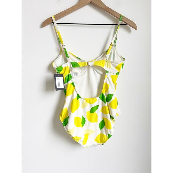 Kate Spade Lemon Print Underwire One Piece Swimsuit - Small - Picture 3 of 5